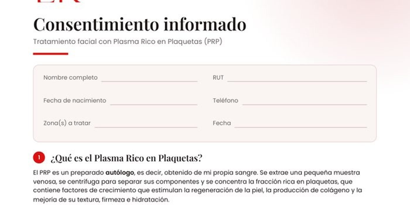 Consentimiento informado de PRP
