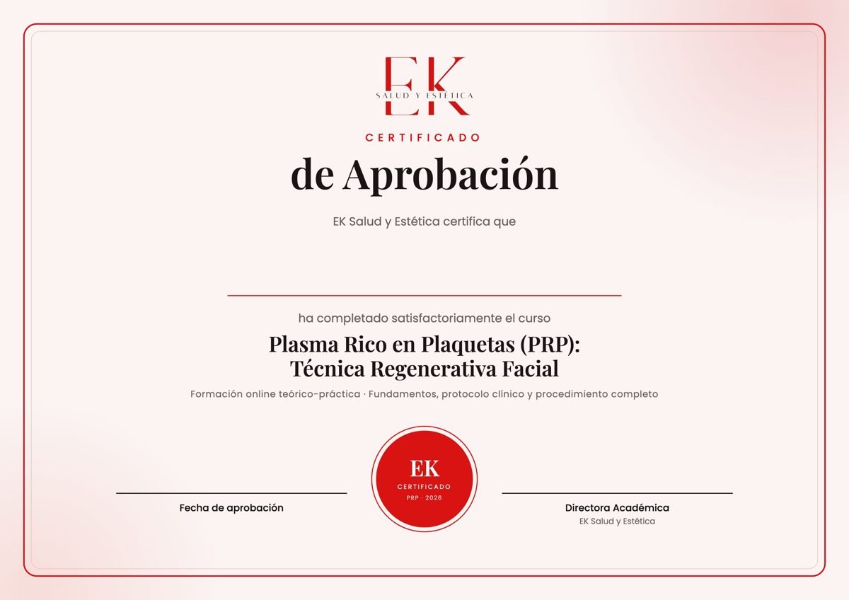 Certificado de aprobación EK Salud y Estética