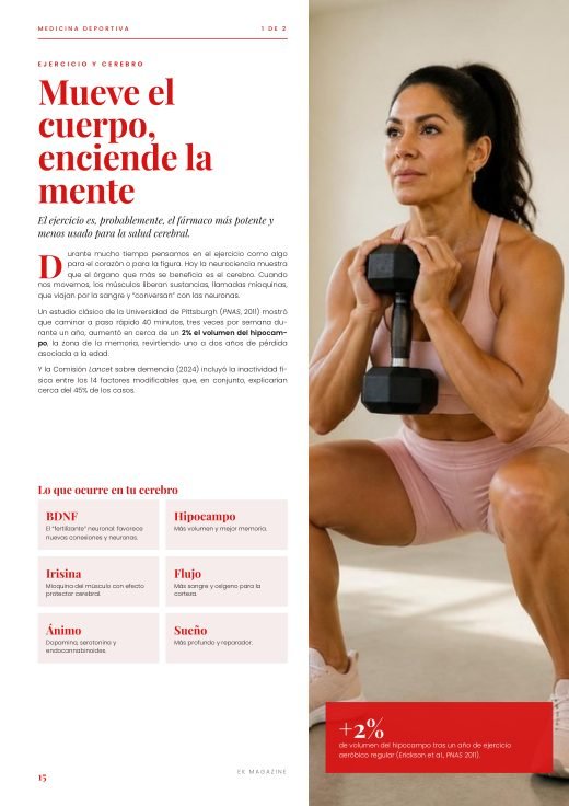 Página de ejercicio y cerebro